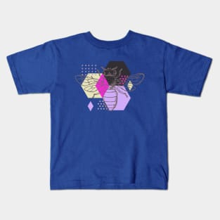 Honeycomb Bee in Violet Kids T-Shirt